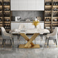 Stone Pedestal Table Traditional Luxury Dining Table Rectangle for Kitchen Home Clearhalo ' dining_table' 'Dining Tables & Seating' 'Dining Tables' 'furn' 'furn_dining_table' 'Furniture' 'furniture_dining_table' 'Kitchen & Dining Furniture' 'kitchen&dining_furn' 'kitchen' 'kitchen_dining_table' 3756672