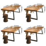 Solid Wood Industrial Dining Table Brown Rectangle Table with Sled Base for Home Use Clearhalo ' dining_table' 'Dining Tables & Seating' 'Dining Tables' 'furn' 'furn_dining_table' 'Furniture' 'furniture_dining_table' 'Kitchen & Dining Furniture' 'kitchen&dining_furn' 'kitchen' 'kitchen_dining_table' 3756679
