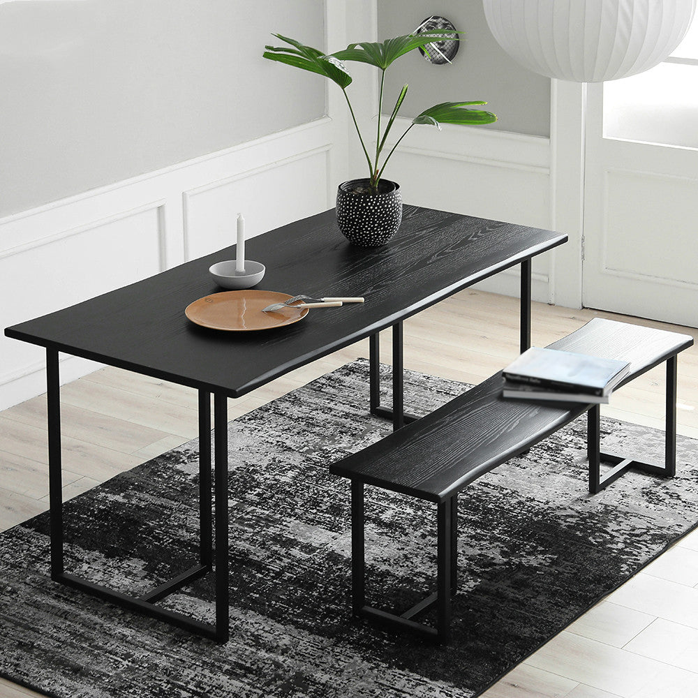 Industrial Style Home Pine Dining Table Rectangle Shape Table with Double Pedestal Clearhalo ' dining_table' 'Dining Tables & Seating' 'Dining Tables' 'furn' 'furn_dining_table' 'Furniture' 'furniture_dining_table' 'Kitchen & Dining Furniture' 'kitchen&dining_furn' 'kitchen' 'kitchen_dining_table' 3756681