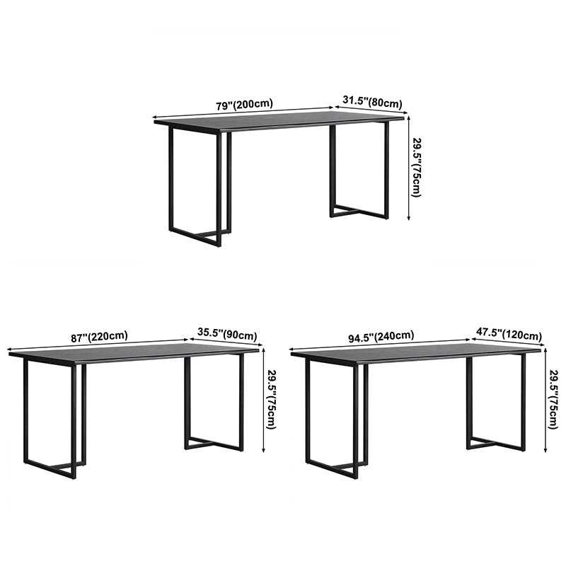 Industrial Style Home Pine Dining Table Rectangle Shape Table with Double Pedestal Clearhalo ' dining_table' 'Dining Tables & Seating' 'Dining Tables' 'furn' 'furn_dining_table' 'Furniture' 'furniture_dining_table' 'Kitchen & Dining Furniture' 'kitchen&dining_furn' 'kitchen' 'kitchen_dining_table' 3756688