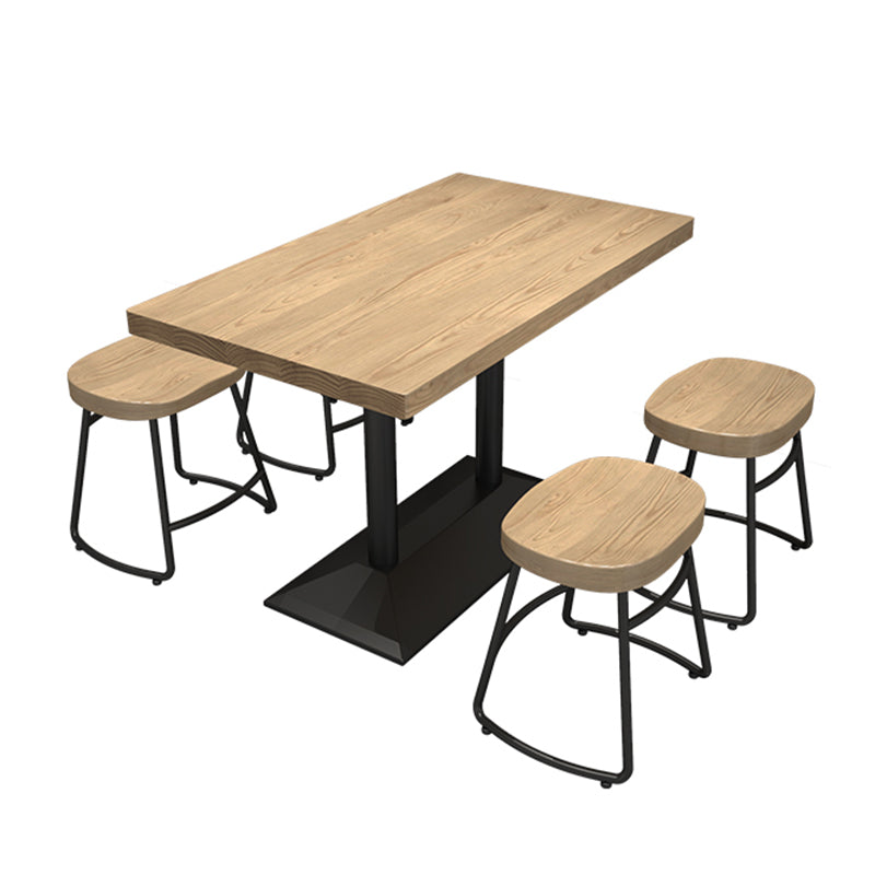 Industrial Dining Table Pine Solid Wood Table with Metal Base for Home Kitchen Dinner Clearhalo ' dining_table' 'Dining Tables & Seating' 'Dining Tables' 'furn' 'furn_dining_table' 'Furniture' 'furniture_dining_table' 'Kitchen & Dining Furniture' 'kitchen&dining_furn' 'kitchen' 'kitchen_dining_table' 3756709