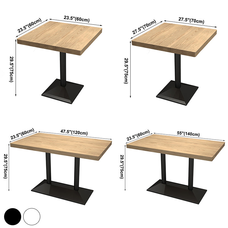Industrial Dining Table Pine Solid Wood Table with Metal Base for Home Kitchen Dinner Clearhalo ' dining_table' 'Dining Tables & Seating' 'Dining Tables' 'furn' 'furn_dining_table' 'Furniture' 'furniture_dining_table' 'Kitchen & Dining Furniture' 'kitchen&dining_furn' 'kitchen' 'kitchen_dining_table' 3756710