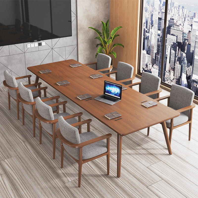 Rectangle Solid Pinewood Brown Tone Dining Table Simplicity 4 Legs Table for Dining Room Clearhalo ' dining_table' 'Dining Tables & Seating' 'Dining Tables' 'furn' 'furn_dining_table' 'Furniture' 'furniture_dining_table' 'Kitchen & Dining Furniture' 'kitchen&dining_furn' 'kitchen' 'kitchen_dining_table' 3756712