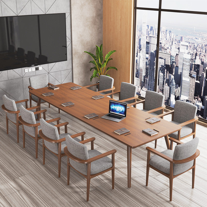 Rectangle Solid Pinewood Brown Tone Dining Table Simplicity 4 Legs Table for Dining Room Clearhalo ' dining_table' 'Dining Tables & Seating' 'Dining Tables' 'furn' 'furn_dining_table' 'Furniture' 'furniture_dining_table' 'Kitchen & Dining Furniture' 'kitchen&dining_furn' 'kitchen' 'kitchen_dining_table' 3756713