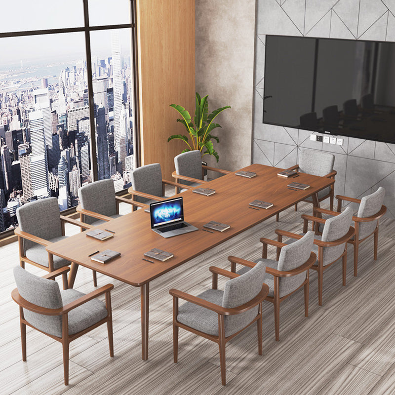 Rectangle Solid Pinewood Brown Tone Dining Table Simplicity 4 Legs Table for Dining Room Clearhalo ' dining_table' 'Dining Tables & Seating' 'Dining Tables' 'furn' 'furn_dining_table' 'Furniture' 'furniture_dining_table' 'Kitchen & Dining Furniture' 'kitchen&dining_furn' 'kitchen' 'kitchen_dining_table' 3756715