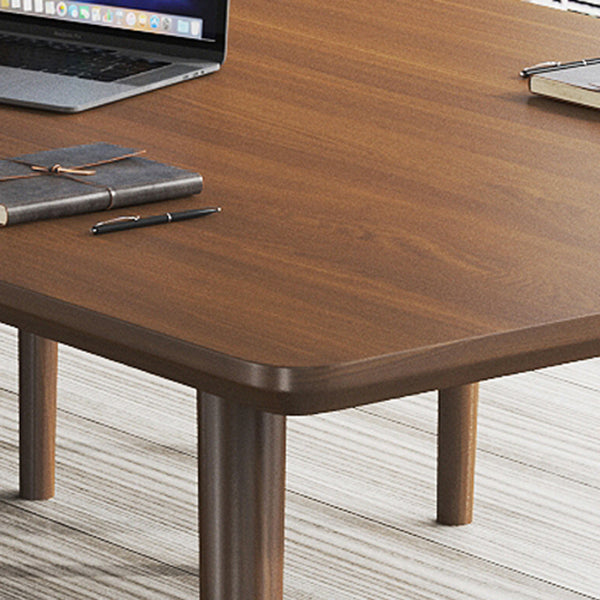 Rectangle Solid Pinewood Brown Tone Dining Table Simplicity 4 Legs Table for Dining Room Clearhalo ' dining_table' 'Dining Tables & Seating' 'Dining Tables' 'furn' 'furn_dining_table' 'Furniture' 'furniture_dining_table' 'Kitchen & Dining Furniture' 'kitchen&dining_furn' 'kitchen' 'kitchen_dining_table' 3756718