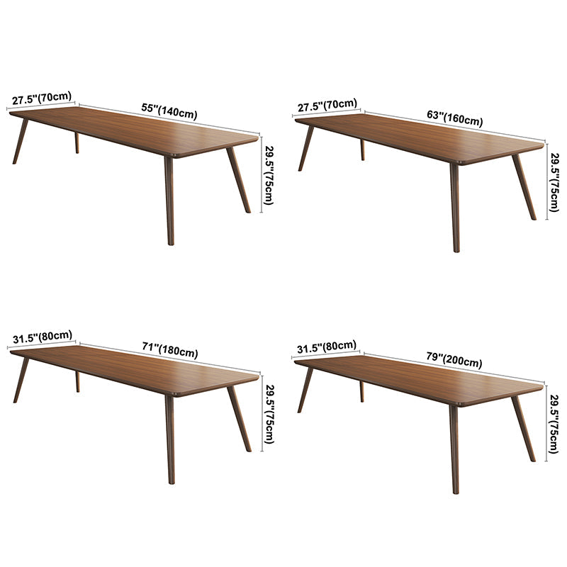 Rectangle Solid Pinewood Brown Tone Dining Table Simplicity 4 Legs Table for Dining Room Clearhalo ' dining_table' 'Dining Tables & Seating' 'Dining Tables' 'furn' 'furn_dining_table' 'Furniture' 'furniture_dining_table' 'Kitchen & Dining Furniture' 'kitchen&dining_furn' 'kitchen' 'kitchen_dining_table' 3756721