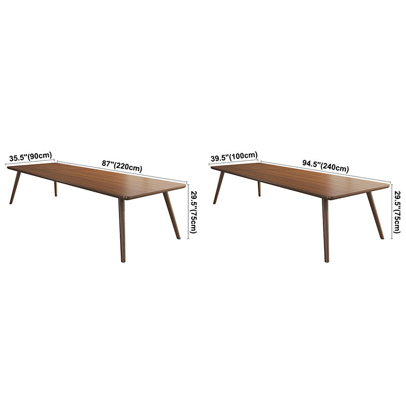 Rectangle Solid Pinewood Brown Tone Dining Table Simplicity 4 Legs Table for Dining Room Clearhalo ' dining_table' 'Dining Tables & Seating' 'Dining Tables' 'furn' 'furn_dining_table' 'Furniture' 'furniture_dining_table' 'Kitchen & Dining Furniture' 'kitchen&dining_furn' 'kitchen' 'kitchen_dining_table' 3756722