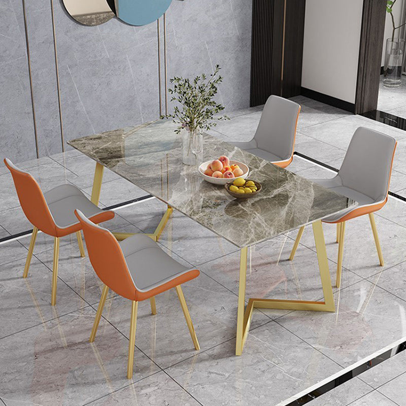 Metal Traditional Luxury Rectangular Dining Table Sintered Stone Table with Sled Base Clearhalo ' dining_table' 'Dining Tables & Seating' 'Dining Tables' 'furn' 'furn_dining_table' 'Furniture' 'furniture_dining_table' 'Kitchen & Dining Furniture' 'kitchen&dining_furn' 'kitchen' 'kitchen_dining_table' 3756727