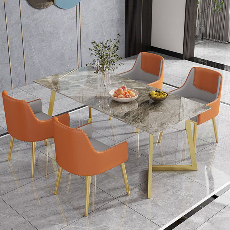 Metal Traditional Luxury Rectangular Dining Table Sintered Stone Table with Sled Base Clearhalo ' dining_table' 'Dining Tables & Seating' 'Dining Tables' 'furn' 'furn_dining_table' 'Furniture' 'furniture_dining_table' 'Kitchen & Dining Furniture' 'kitchen&dining_furn' 'kitchen' 'kitchen_dining_table' 3756729