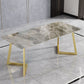 Metal Traditional Luxury Rectangular Dining Table Sintered Stone Table with Sled Base Clearhalo ' dining_table' 'Dining Tables & Seating' 'Dining Tables' 'furn' 'furn_dining_table' 'Furniture' 'furniture_dining_table' 'Kitchen & Dining Furniture' 'kitchen&dining_furn' 'kitchen' 'kitchen_dining_table' 3756733