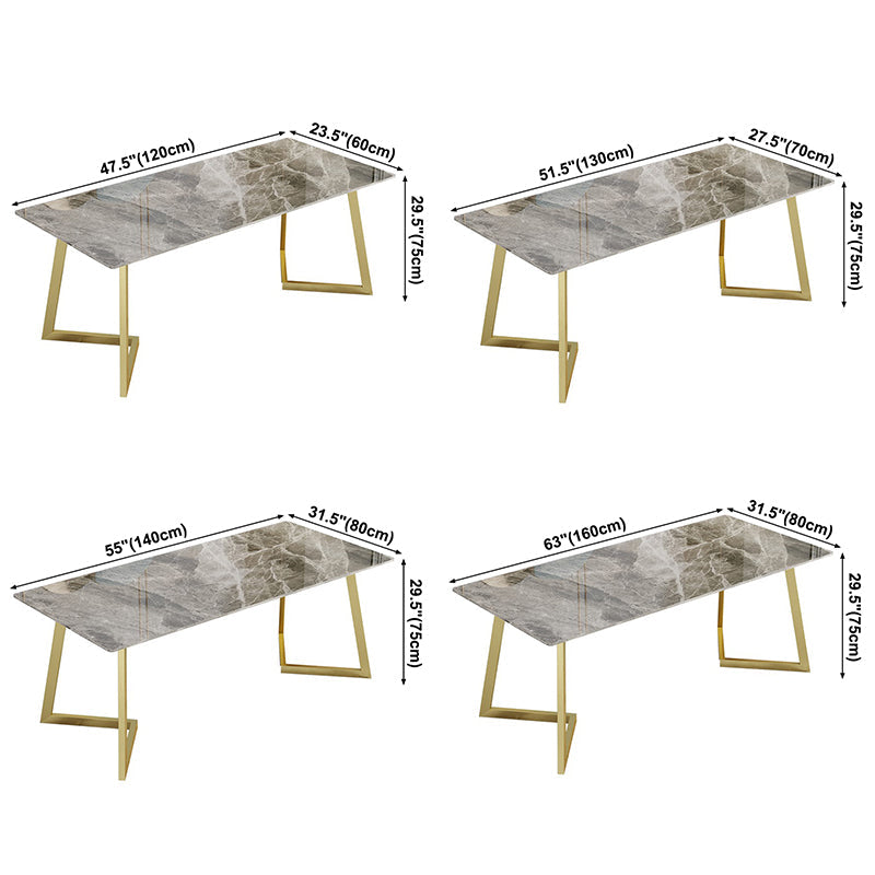 Metal Traditional Luxury Rectangular Dining Table Sintered Stone Table with Sled Base Clearhalo ' dining_table' 'Dining Tables & Seating' 'Dining Tables' 'furn' 'furn_dining_table' 'Furniture' 'furniture_dining_table' 'Kitchen & Dining Furniture' 'kitchen&dining_furn' 'kitchen' 'kitchen_dining_table' 3756734