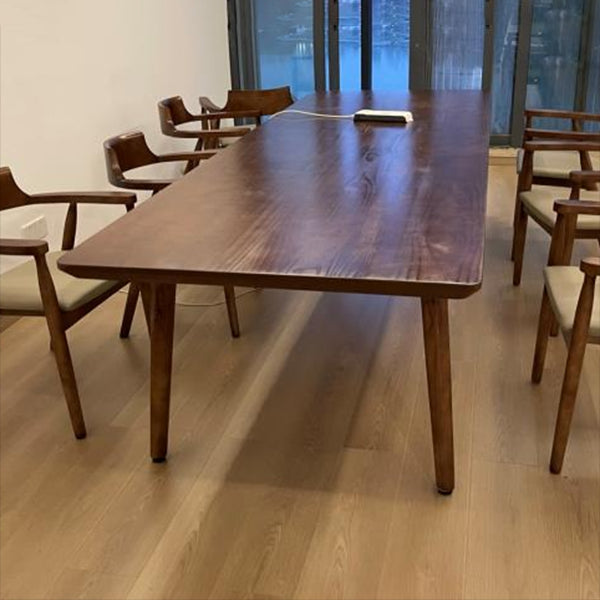 Rectangle Minimalist Dining Table Wood Color Fixed Table with Solid Wood Clearhalo ' dining_table' 'Dining Tables & Seating' 'Dining Tables' 'furn' 'furn_dining_table' 'Furniture' 'furniture_dining_table' 'Kitchen & Dining Furniture' 'kitchen&dining_furn' 'kitchen' 'kitchen_dining_table' 3756738