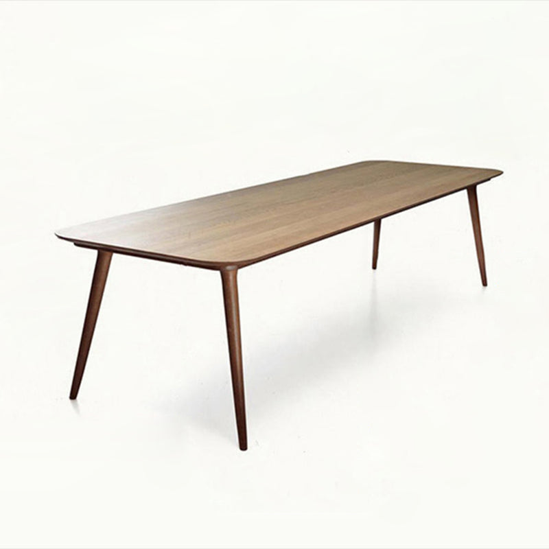 Rectangle Minimalist Dining Table Wood Color Fixed Table with Solid Wood Walnut Without Chairs Clearhalo ' dining_table' 'Dining Tables & Seating' 'Dining Tables' 'furn' 'furn_dining_table' 'Furniture' 'furniture_dining_table' 'Kitchen & Dining Furniture' 'kitchen&dining_furn' 'kitchen' 'kitchen_dining_table' 3756739