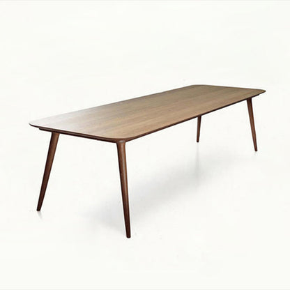 Rectangle Minimalist Dining Table Wood Color Fixed Table with Solid Wood Walnut Without Chairs Clearhalo ' dining_table' 'Dining Tables & Seating' 'Dining Tables' 'furn' 'furn_dining_table' 'Furniture' 'furniture_dining_table' 'Kitchen & Dining Furniture' 'kitchen&dining_furn' 'kitchen' 'kitchen_dining_table' 3756739