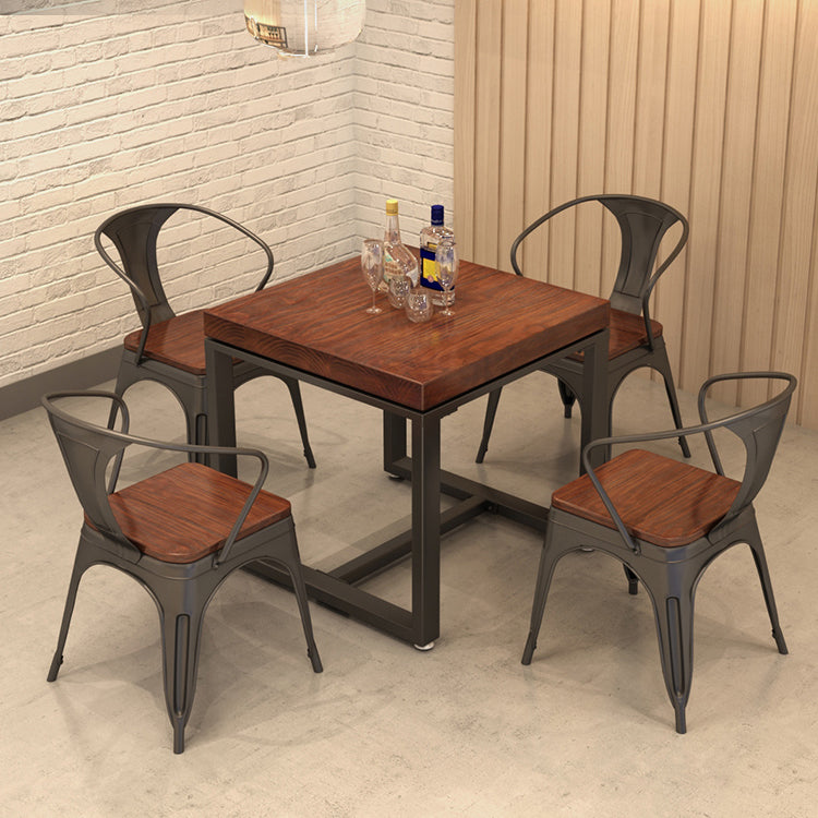 Industrial Style Solid Wood Dining Table Trestle Base Dining Site Table for Dining Room Clearhalo ' dining_table' 'Dining Tables & Seating' 'Dining Tables' 'furn' 'furn_dining_table' 'Furniture' 'furniture_dining_table' 'Kitchen & Dining Furniture' 'kitchen&dining_furn' 'kitchen' 'kitchen_dining_table' 3756748