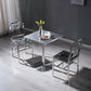 Square Table Dinette Table Industrial Stainless Steel Dinner Room Table with Tulip Base Clearhalo ' dining_table' 'Dining Tables & Seating' 'Dining Tables' 'furn' 'furn_dining_table' 'Furniture' 'furniture_dining_table' 'Kitchen & Dining Furniture' 'kitchen&dining_furn' 'kitchen' 'kitchen_dining_table' 3756771