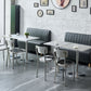 Square Table Dinette Table Industrial Stainless Steel Dinner Room Table with Tulip Base Clearhalo ' dining_table' 'Dining Tables & Seating' 'Dining Tables' 'furn' 'furn_dining_table' 'Furniture' 'furniture_dining_table' 'Kitchen & Dining Furniture' 'kitchen&dining_furn' 'kitchen' 'kitchen_dining_table' 3756773