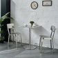 Square Table Dinette Table Industrial Stainless Steel Dinner Room Table with Tulip Base Clearhalo ' dining_table' 'Dining Tables & Seating' 'Dining Tables' 'furn' 'furn_dining_table' 'Furniture' 'furniture_dining_table' 'Kitchen & Dining Furniture' 'kitchen&dining_furn' 'kitchen' 'kitchen_dining_table' 3756774