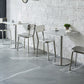 Square Table Dinette Table Industrial Stainless Steel Dinner Room Table with Tulip Base Clearhalo ' dining_table' 'Dining Tables & Seating' 'Dining Tables' 'furn' 'furn_dining_table' 'Furniture' 'furniture_dining_table' 'Kitchen & Dining Furniture' 'kitchen&dining_furn' 'kitchen' 'kitchen_dining_table' 3756775