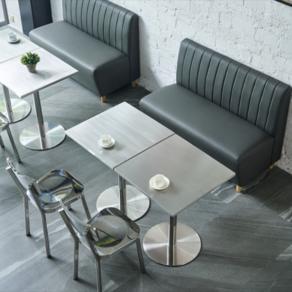 Square Table Dinette Table Industrial Stainless Steel Dinner Room Table with Tulip Base Clearhalo ' dining_table' 'Dining Tables & Seating' 'Dining Tables' 'furn' 'furn_dining_table' 'Furniture' 'furniture_dining_table' 'Kitchen & Dining Furniture' 'kitchen&dining_furn' 'kitchen' 'kitchen_dining_table' 3756783