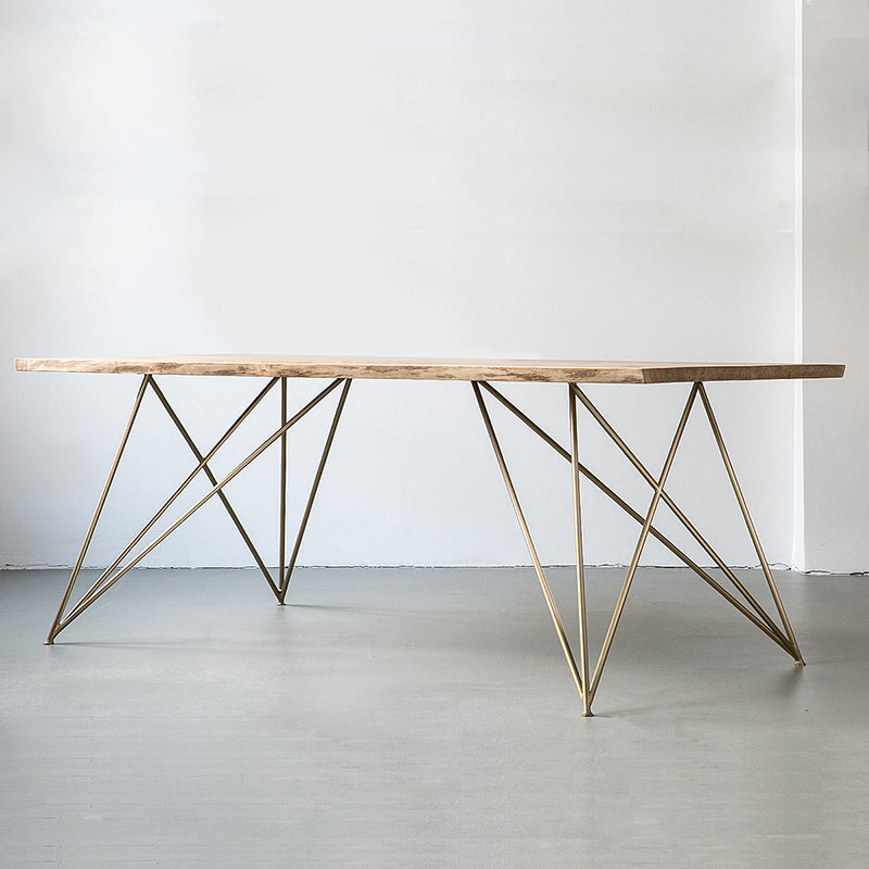 Industrial Style Home Wooden Dining Table Rectangle Shape Table with 4 Legs Base Clearhalo ' dining_table' 'Dining Tables & Seating' 'Dining Tables' 'furn' 'furn_dining_table' 'Furniture' 'furniture_dining_table' 'Kitchen & Dining Furniture' 'kitchen&dining_furn' 'kitchen' 'kitchen_dining_table' 3756785