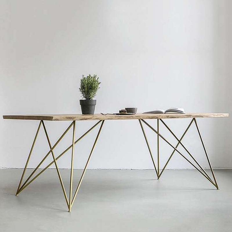 Industrial Style Home Wooden Dining Table Rectangle Shape Table with 4 Legs Base Clearhalo ' dining_table' 'Dining Tables & Seating' 'Dining Tables' 'furn' 'furn_dining_table' 'Furniture' 'furniture_dining_table' 'Kitchen & Dining Furniture' 'kitchen&dining_furn' 'kitchen' 'kitchen_dining_table' 3756786