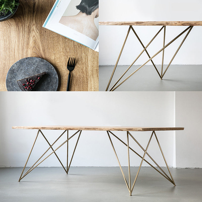 Industrial Style Home Wooden Dining Table Rectangle Shape Table with 4 Legs Base Clearhalo ' dining_table' 'Dining Tables & Seating' 'Dining Tables' 'furn' 'furn_dining_table' 'Furniture' 'furniture_dining_table' 'Kitchen & Dining Furniture' 'kitchen&dining_furn' 'kitchen' 'kitchen_dining_table' 3756787