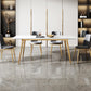 Metal Traditional Luxury Rectangle Indoor Table Sintered Stone Table with 4 Legs Clearhalo ' dining_table' 'Dining Tables & Seating' 'Dining Tables' 'furn' 'furn_dining_table' 'Furniture' 'furniture_dining_table' 'Kitchen & Dining Furniture' 'kitchen&dining_furn' 'kitchen' 'kitchen_dining_table' 3756793