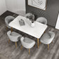 Metal Traditional Luxury Rectangle Indoor Table Sintered Stone Table with 4 Legs Clearhalo ' dining_table' 'Dining Tables & Seating' 'Dining Tables' 'furn' 'furn_dining_table' 'Furniture' 'furniture_dining_table' 'Kitchen & Dining Furniture' 'kitchen&dining_furn' 'kitchen' 'kitchen_dining_table' 3756794
