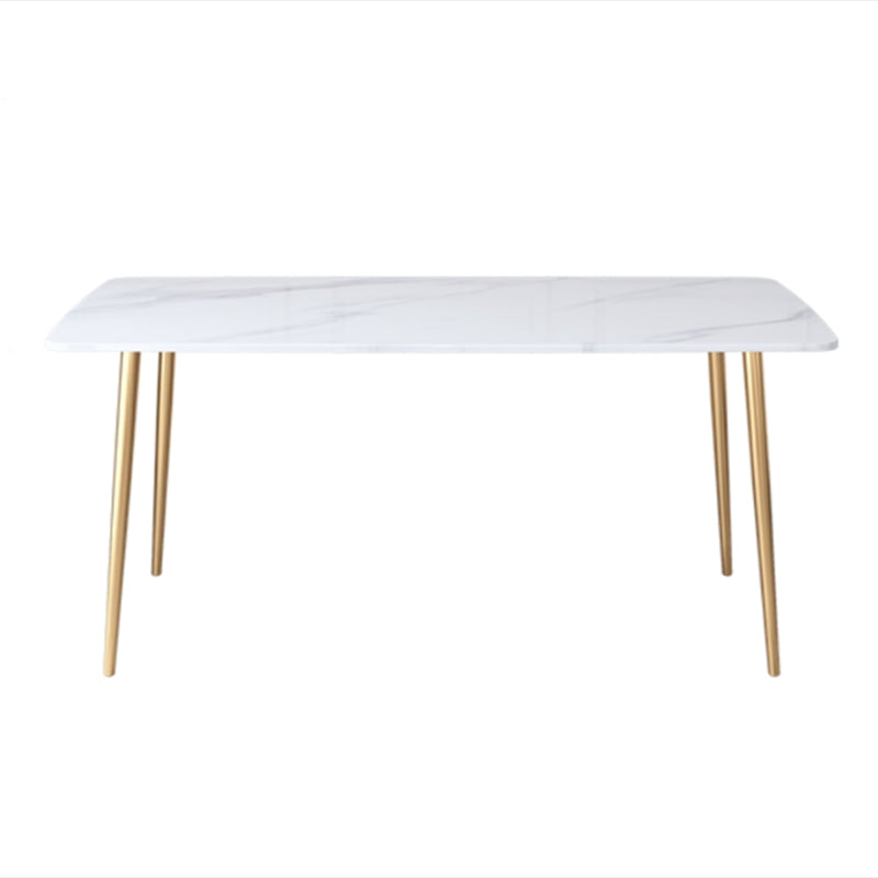 Metal Traditional Luxury Rectangle Indoor Table Sintered Stone Table with 4 Legs Without Chairs Clearhalo ' dining_table' 'Dining Tables & Seating' 'Dining Tables' 'furn' 'furn_dining_table' 'Furniture' 'furniture_dining_table' 'Kitchen & Dining Furniture' 'kitchen&dining_furn' 'kitchen' 'kitchen_dining_table' 3756795
