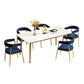 Metal Traditional Luxury Rectangle Indoor Table Sintered Stone Table with 4 Legs Clearhalo ' dining_table' 'Dining Tables & Seating' 'Dining Tables' 'furn' 'furn_dining_table' 'Furniture' 'furniture_dining_table' 'Kitchen & Dining Furniture' 'kitchen&dining_furn' 'kitchen' 'kitchen_dining_table' 3756799
