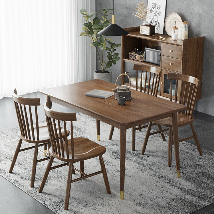Modern Style Ash Wood Dining Table 4 Legs Rectangular Table in Wood Color Clearhalo ' dining_table' 'Dining Tables & Seating' 'Dining Tables' 'furn' 'furn_dining_table' 'Furniture' 'furniture_dining_table' 'Kitchen & Dining Furniture' 'kitchen&dining_furn' 'kitchen' 'kitchen_dining_table' 3756801