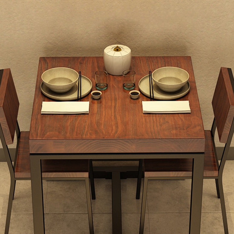 Solid Wood Industrial Dining Table Brown Square Table with Trestle Base for Dinning Room Clearhalo ' dining_table' 'Dining Tables & Seating' 'Dining Tables' 'furn' 'furn_dining_table' 'Furniture' 'furniture_dining_table' 'Kitchen & Dining Furniture' 'kitchen&dining_furn' 'kitchen' 'kitchen_dining_table' 3756817