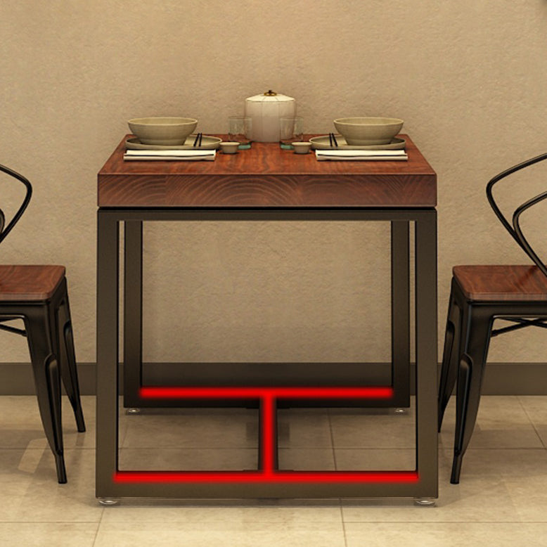 Solid Wood Industrial Dining Table Brown Square Table with Trestle Base for Dinning Room Clearhalo ' dining_table' 'Dining Tables & Seating' 'Dining Tables' 'furn' 'furn_dining_table' 'Furniture' 'furniture_dining_table' 'Kitchen & Dining Furniture' 'kitchen&dining_furn' 'kitchen' 'kitchen_dining_table' 3756818