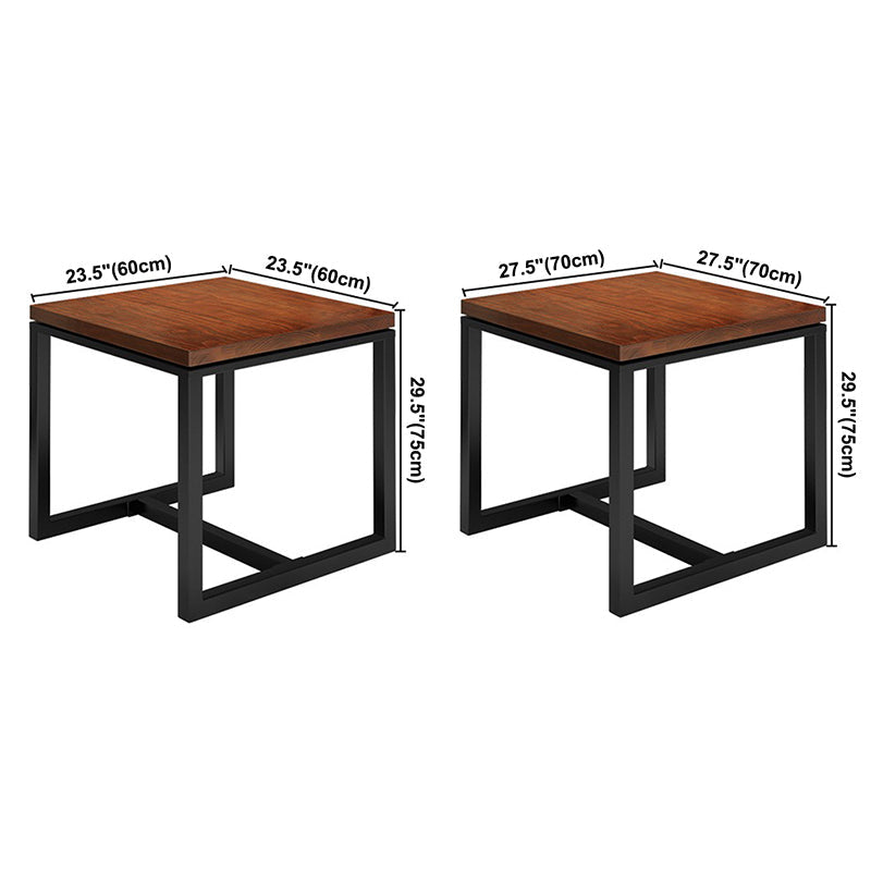 Solid Wood Industrial Dining Table Brown Square Table with Trestle Base for Dinning Room Clearhalo ' dining_table' 'Dining Tables & Seating' 'Dining Tables' 'furn' 'furn_dining_table' 'Furniture' 'furniture_dining_table' 'Kitchen & Dining Furniture' 'kitchen&dining_furn' 'kitchen' 'kitchen_dining_table' 3756821