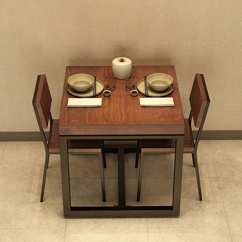 Solid Wood Industrial Dining Table Brown Square Table with Trestle Base for Dinning Room Clearhalo ' dining_table' 'Dining Tables & Seating' 'Dining Tables' 'furn' 'furn_dining_table' 'Furniture' 'furniture_dining_table' 'Kitchen & Dining Furniture' 'kitchen&dining_furn' 'kitchen' 'kitchen_dining_table' 3756826