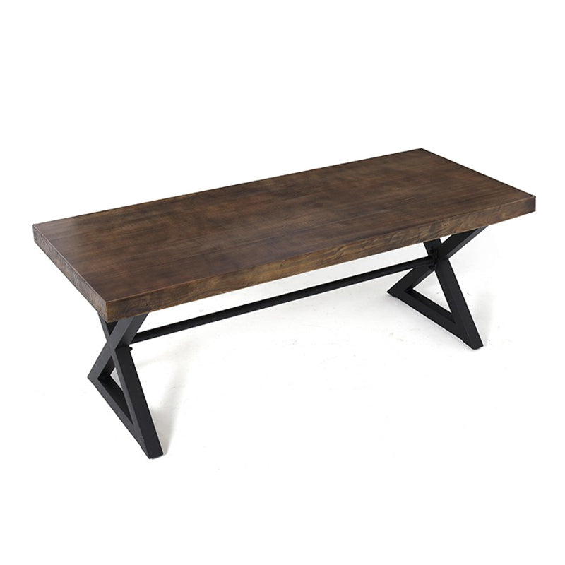 Industrial Style Home Pine Dining Table Rectangle Shape Table with Trestle Base Without Chairs Clearhalo ' dining_table' 'Dining Tables & Seating' 'Dining Tables' 'furn' 'furn_dining_table' 'Furniture' 'furniture_dining_table' 'Kitchen & Dining Furniture' 'kitchen&dining_furn' 'kitchen' 'kitchen_dining_table' 3756863