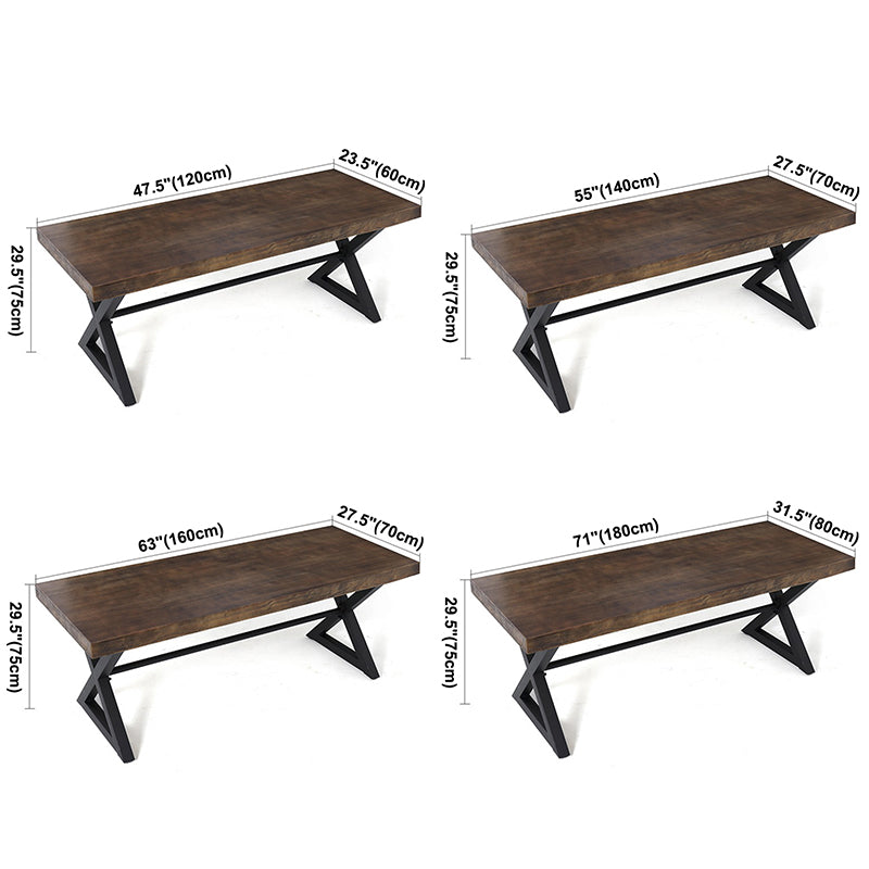 Industrial Style Home Pine Dining Table Rectangle Shape Table with Trestle Base Clearhalo ' dining_table' 'Dining Tables & Seating' 'Dining Tables' 'furn' 'furn_dining_table' 'Furniture' 'furniture_dining_table' 'Kitchen & Dining Furniture' 'kitchen&dining_furn' 'kitchen' 'kitchen_dining_table' 3756868
