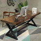 Industrial Style Home Pine Dining Table Rectangle Shape Table with Trestle Base Clearhalo ' dining_table' 'Dining Tables & Seating' 'Dining Tables' 'furn' 'furn_dining_table' 'Furniture' 'furniture_dining_table' 'Kitchen & Dining Furniture' 'kitchen&dining_furn' 'kitchen' 'kitchen_dining_table' 3756873