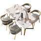Metal Traditional Luxury Rectangular Indoor Table Sintered Stone Table with Sled Base Clearhalo ' dining_table' 'Dining Tables & Seating' 'Dining Tables' 'furn' 'furn_dining_table' 'Furniture' 'furniture_dining_table' 'Kitchen & Dining Furniture' 'kitchen&dining_furn' 'kitchen' 'kitchen_dining_table' 3756882