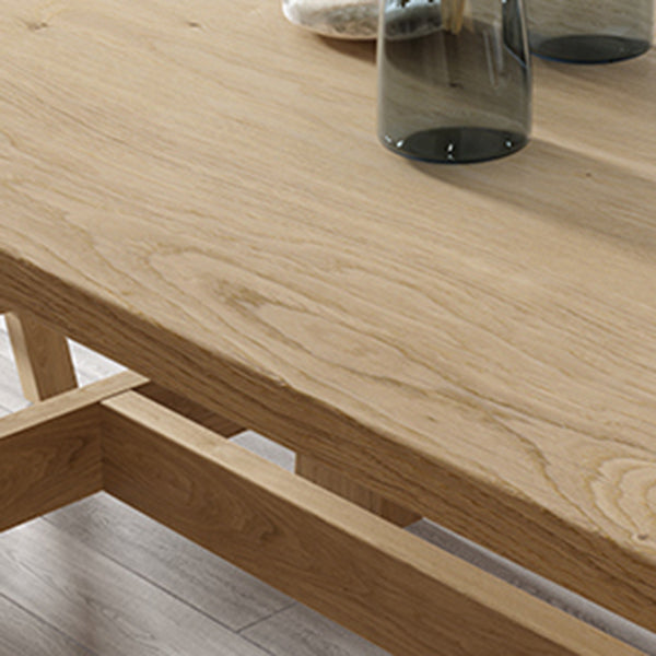 Rectangle Pine Wood Dining Table Modern Table in Nature with Wooden Trestle Base Clearhalo ' dining_table' 'Dining Tables & Seating' 'Dining Tables' 'furn' 'furn_dining_table' 'Furniture' 'furniture_dining_table' 'Kitchen & Dining Furniture' 'kitchen&dining_furn' 'kitchen' 'kitchen_dining_table' 3756891