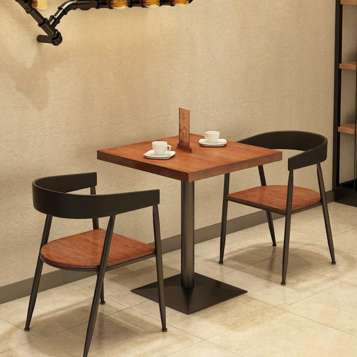 Solid Wood Industrial Dining Table Brown Square Table with Metal Base for Dinning Room Clearhalo ' dining_table' 'Dining Tables & Seating' 'Dining Tables' 'furn' 'furn_dining_table' 'Furniture' 'furniture_dining_table' 'Kitchen & Dining Furniture' 'kitchen&dining_furn' 'kitchen' 'kitchen_dining_table' 3756901