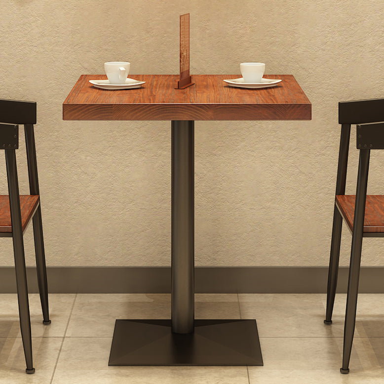 Solid Wood Industrial Dining Table Brown Square Table with Metal Base for Dinning Room Clearhalo ' dining_table' 'Dining Tables & Seating' 'Dining Tables' 'furn' 'furn_dining_table' 'Furniture' 'furniture_dining_table' 'Kitchen & Dining Furniture' 'kitchen&dining_furn' 'kitchen' 'kitchen_dining_table' 3756904