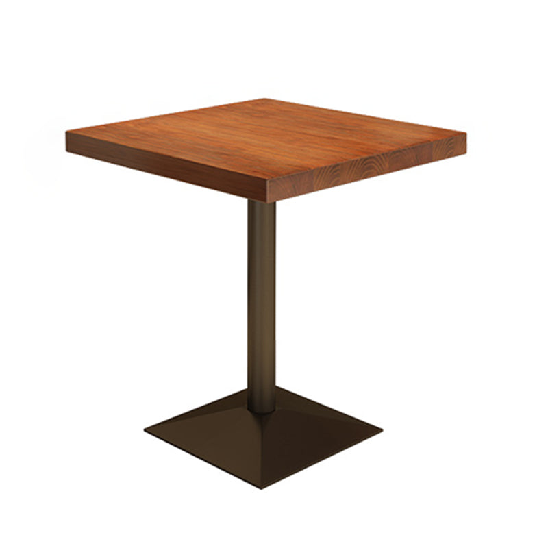 Solid Wood Industrial Dining Table Brown Square Table with Metal Base for Dinning Room Without Chairs Clearhalo ' dining_table' 'Dining Tables & Seating' 'Dining Tables' 'furn' 'furn_dining_table' 'Furniture' 'furniture_dining_table' 'Kitchen & Dining Furniture' 'kitchen&dining_furn' 'kitchen' 'kitchen_dining_table' 3756905