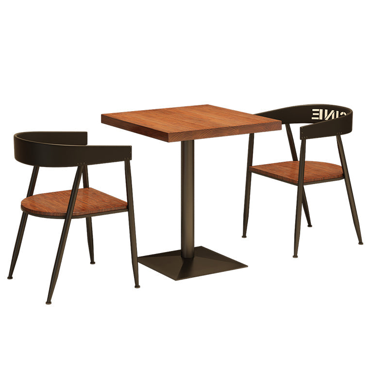 Solid Wood Industrial Dining Table Brown Square Table with Metal Base for Dinning Room Clearhalo ' dining_table' 'Dining Tables & Seating' 'Dining Tables' 'furn' 'furn_dining_table' 'Furniture' 'furniture_dining_table' 'Kitchen & Dining Furniture' 'kitchen&dining_furn' 'kitchen' 'kitchen_dining_table' 3756906