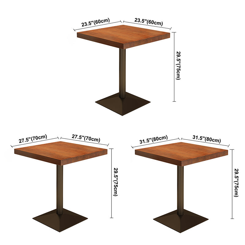 Solid Wood Industrial Dining Table Brown Square Table with Metal Base for Dinning Room Clearhalo ' dining_table' 'Dining Tables & Seating' 'Dining Tables' 'furn' 'furn_dining_table' 'Furniture' 'furniture_dining_table' 'Kitchen & Dining Furniture' 'kitchen&dining_furn' 'kitchen' 'kitchen_dining_table' 3756910