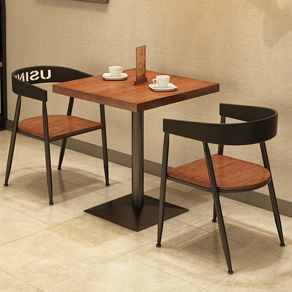 Solid Wood Industrial Dining Table Brown Square Table with Metal Base for Dinning Room Clearhalo ' dining_table' 'Dining Tables & Seating' 'Dining Tables' 'furn' 'furn_dining_table' 'Furniture' 'furniture_dining_table' 'Kitchen & Dining Furniture' 'kitchen&dining_furn' 'kitchen' 'kitchen_dining_table' 3756912