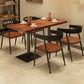 Solid Wood Industrial Dining Table Brown Square Table with Metal Base for Dinning Room Clearhalo ' dining_table' 'Dining Tables & Seating' 'Dining Tables' 'furn' 'furn_dining_table' 'Furniture' 'furniture_dining_table' 'Kitchen & Dining Furniture' 'kitchen&dining_furn' 'kitchen' 'kitchen_dining_table' 3756913