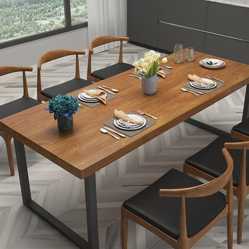 Industrial Style Pine Solid Wood Dining Table Sled Base Rectangle Table for Home Clearhalo ' dining_table' 'Dining Tables & Seating' 'Dining Tables' 'furn' 'furn_dining_table' 'Furniture' 'furniture_dining_table' 'Kitchen & Dining Furniture' 'kitchen&dining_furn' 'kitchen' 'kitchen_dining_table' 3756916